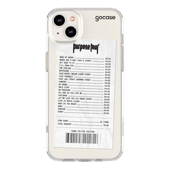 Capinha para celular Tour Receipt 