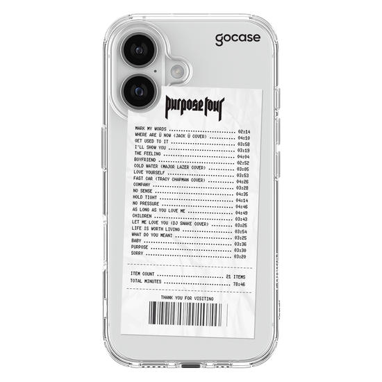 Capinha para celular Tour Receipt 