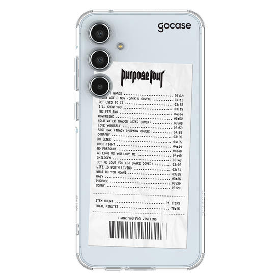 Capinha para celular Tour Receipt 