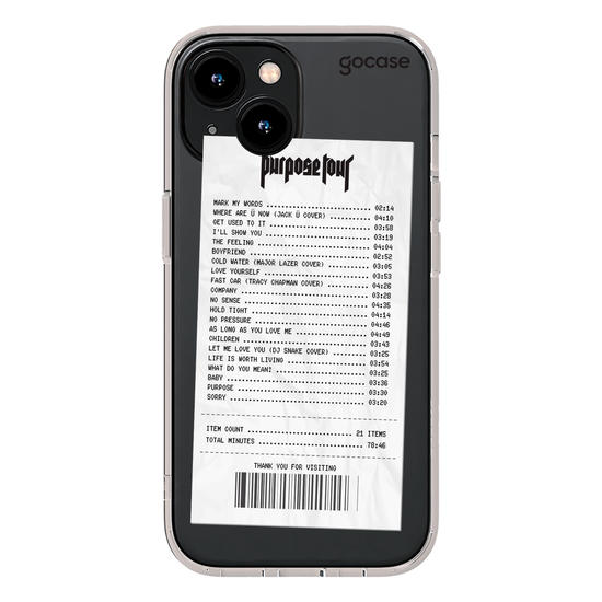 Capinha para celular Tour Receipt 