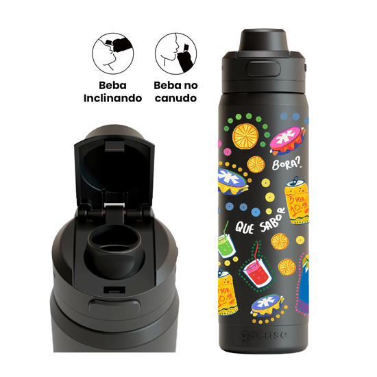 Garrafa Térmica Flip Pro - Que Sabor - Pattern