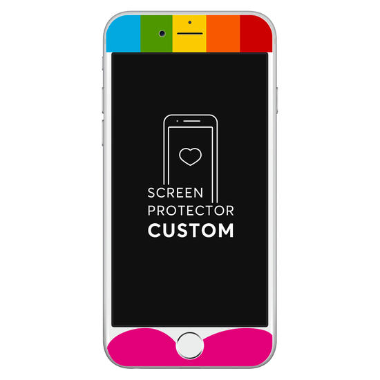 Rainbow Heart White Screen Protector - Tempered Glass