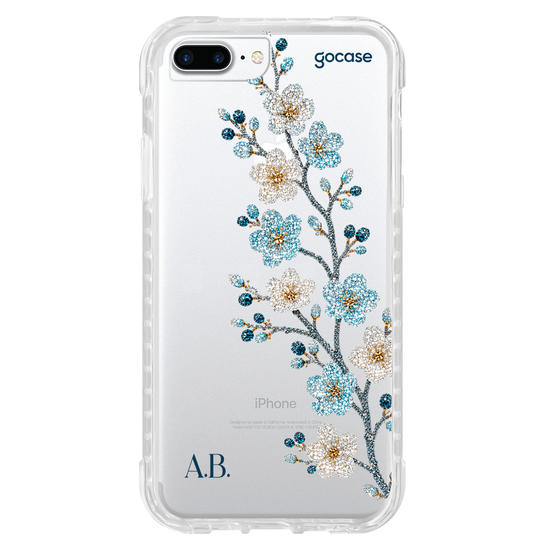 Capinha para celular  Ramos Laterais - Hortência Cravejada
