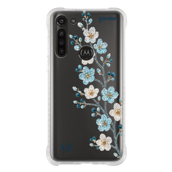 Capinha para celular  Ramos Laterais - Hortência Cravejada
