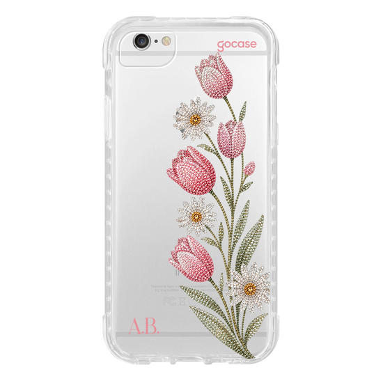 Capinha para celular  Ramos Laterais - Tulipa Cravejada