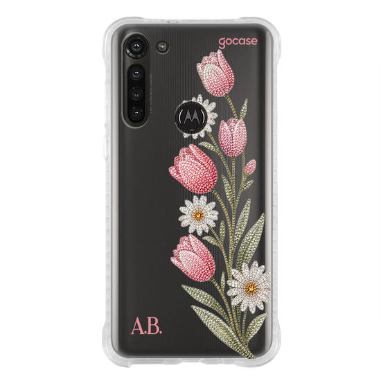 Capinha para celular  Ramos Laterais - Tulipa Cravejada