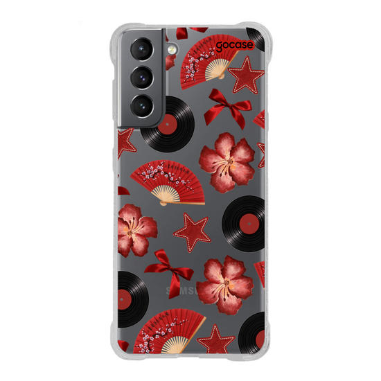 Capinha para celular  Red Fan Pattern
