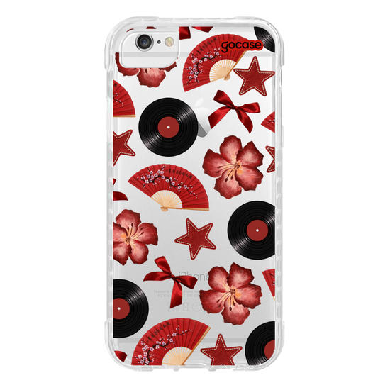 Capinha para celular  Red Fan Pattern
