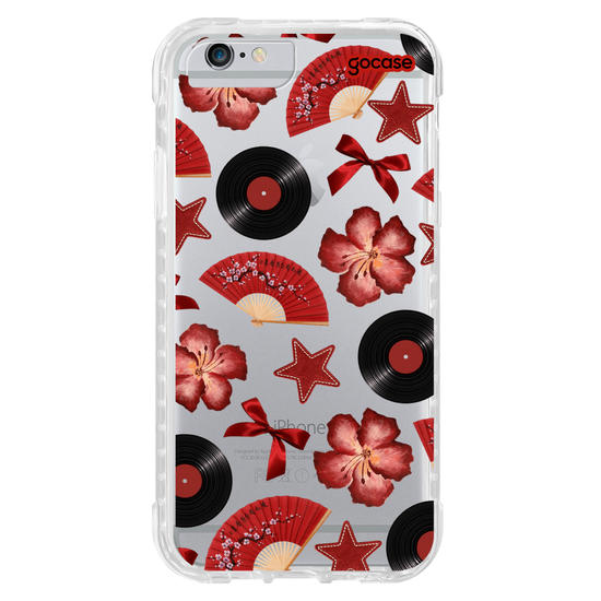 Capinha para celular  Red Fan Pattern