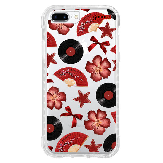 Capinha para celular  Red Fan Pattern