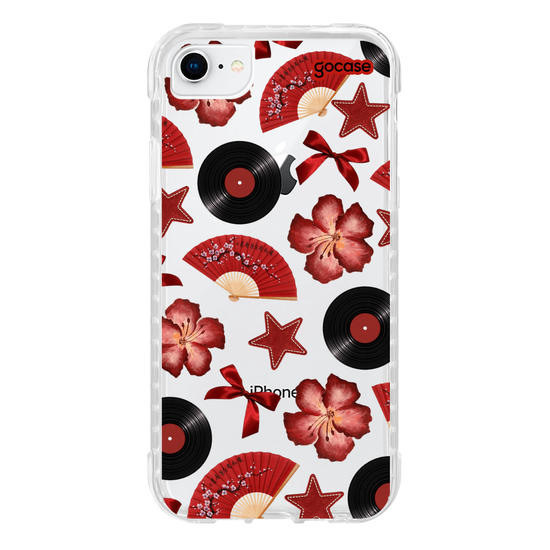 Capinha para celular  Red Fan Pattern