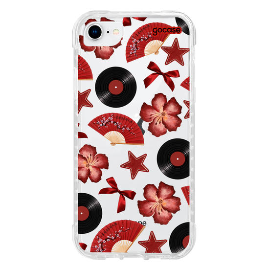 Capinha para celular  Red Fan Pattern
