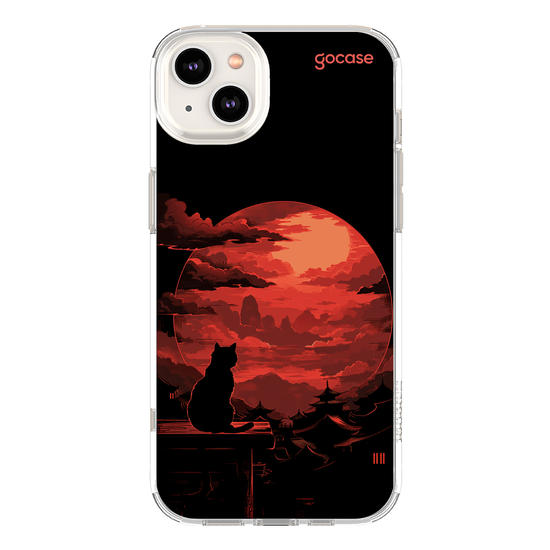 Capinha para celular  Red Moon Cat