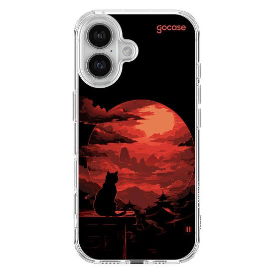 Capinha para celular  Red Moon Cat
