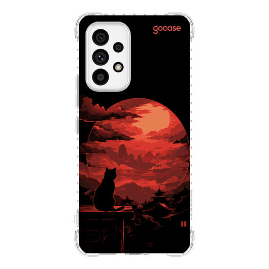 Capinha para celular  Red Moon Cat