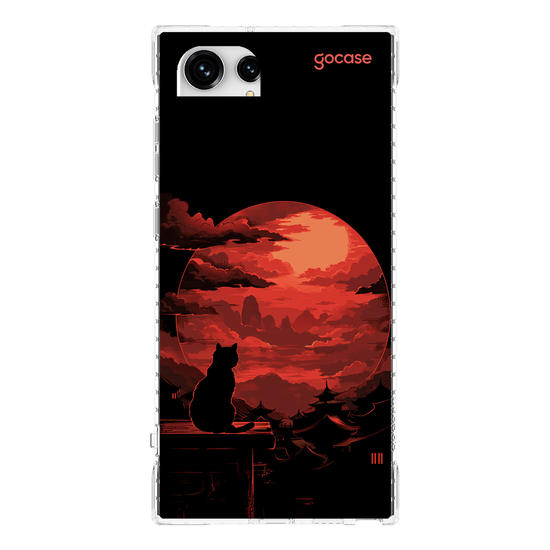 Capinha para celular  Red Moon Cat