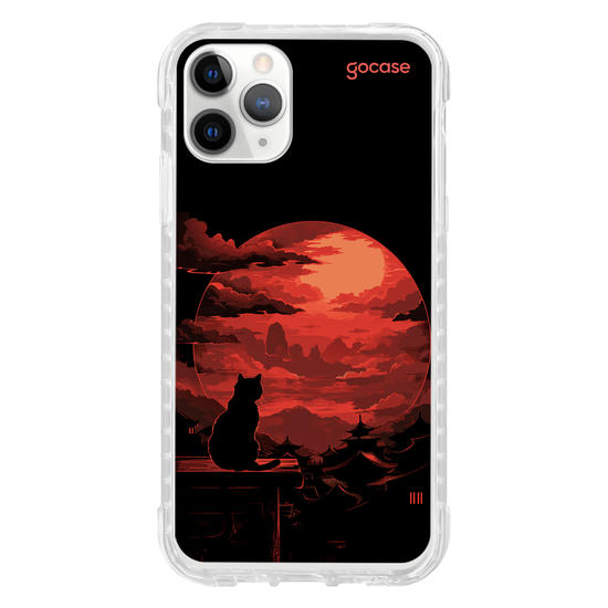 Capinha para celular  Red Moon Cat