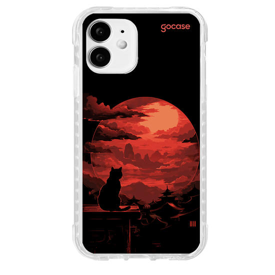 Capinha para celular  Red Moon Cat