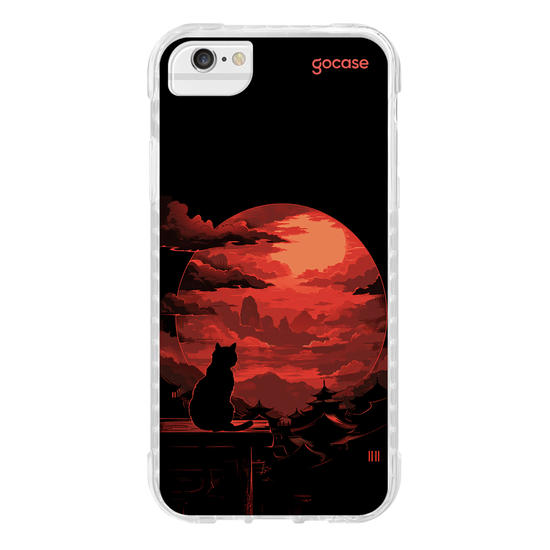 Capinha para celular  Red Moon Cat