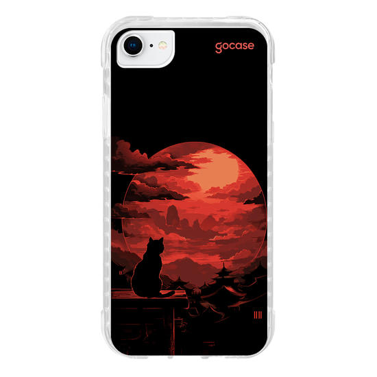 Capinha para celular  Red Moon Cat