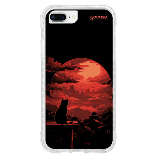 Capinha para celular  Red Moon Cat