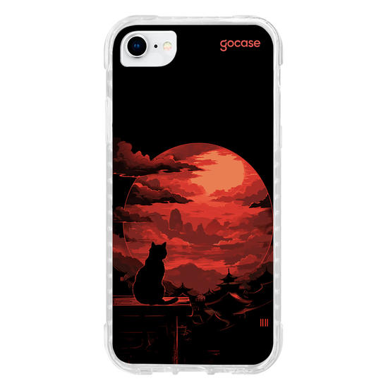 Capinha para celular  Red Moon Cat