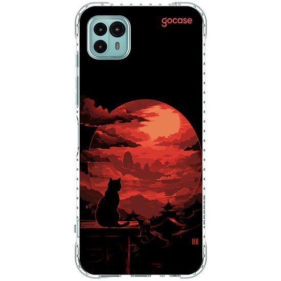 Capinha para celular  Red Moon Cat