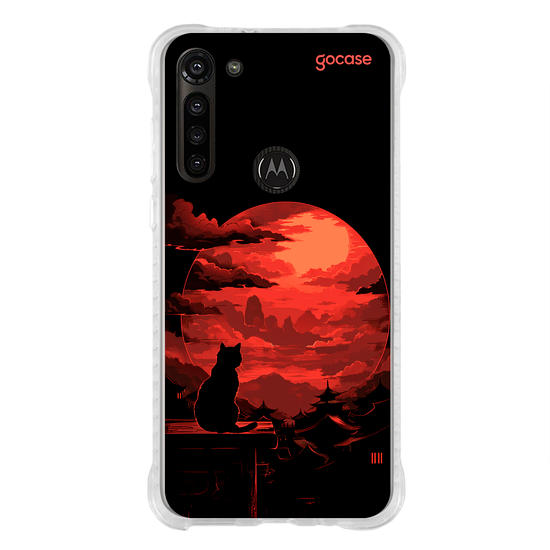 Capinha para celular  Red Moon Cat