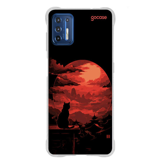 Capinha para celular  Red Moon Cat