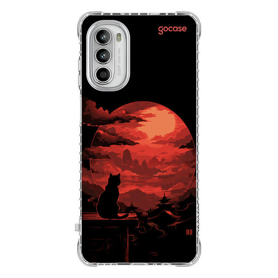 Capinha para celular  Red Moon Cat