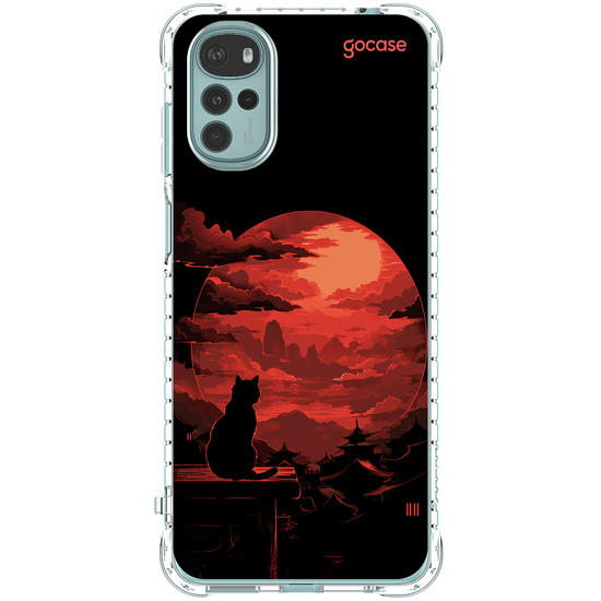 Capinha para celular  Red Moon Cat