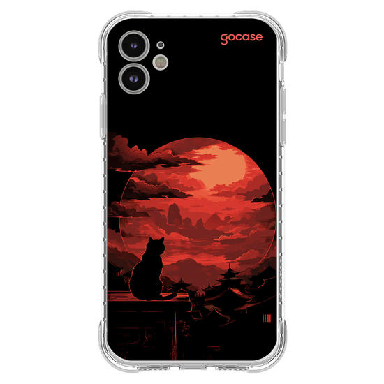 Capinha para celular  Red Moon Cat