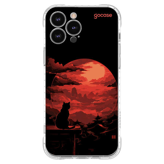 Capinha para celular  Red Moon Cat
