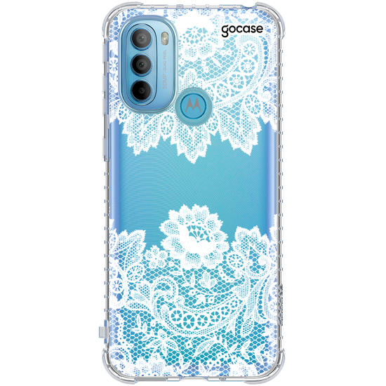 Capinha para celular Renda Manuscrita White