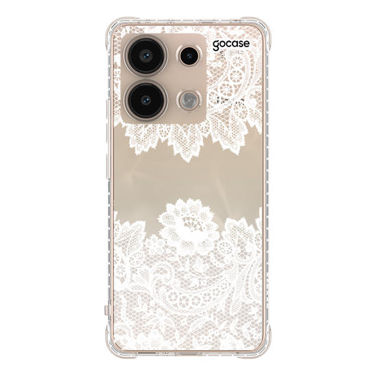 Capinha para celular Renda Manuscrita White