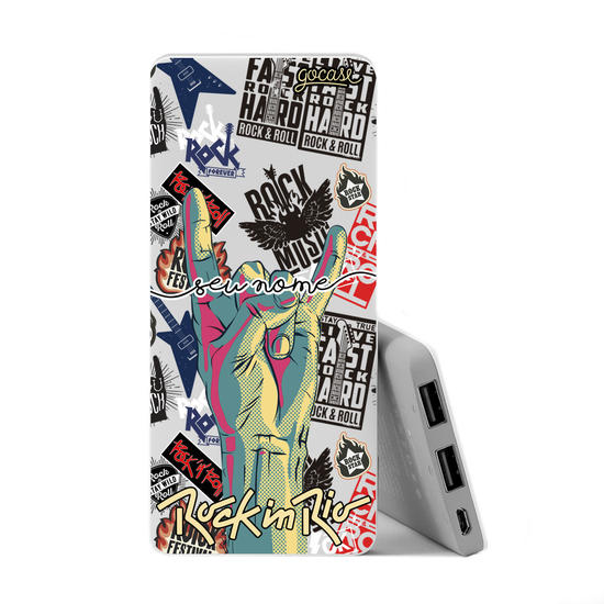Carregador Portátil Power Bank Slim (5000mAh) - Rock in Rio - Rock It!