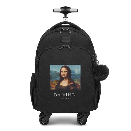 Mochila de Carrinho 4 Rodas Fun Preta - Da Vinci - Monalisa