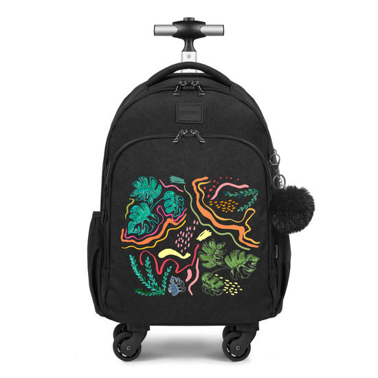 Mochila de Carrinho 4 Rodas Fun - Rabiscos Folhagem