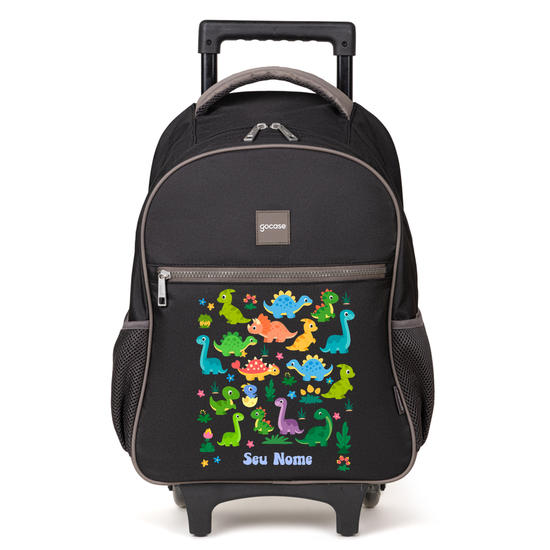 Mochila de Carrinho 2 Rodas Play - Dinossauros Fofos