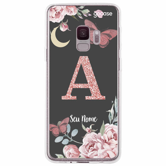 Capinha para celular Inicial Glitter - Rosas Nortunas