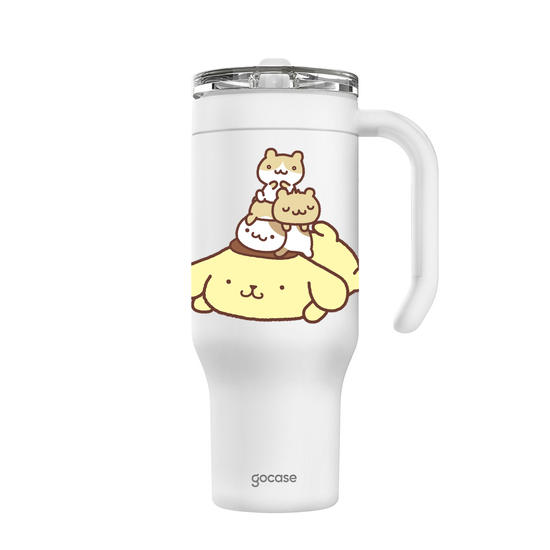 Copo Térmico Life + Ebook -  Sanrio - Pompompurin - Cozy Friends