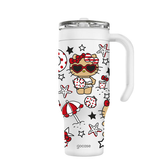 Copo Térmico Life + Ebook -  Hello Kitty - Bronzeada na Praia