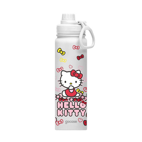 Garrafa Térmica Fresh + Ebook - Hello Kitty - Laços Coloridos