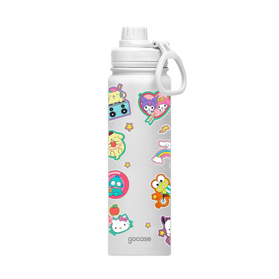 Garrafa Térmica Fresh + Ebook - Sanrio - Cute Stickers Customizável