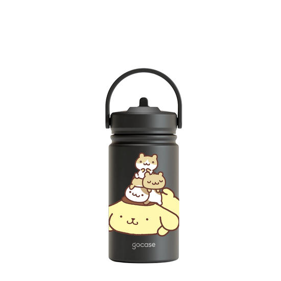 Garrafa Térmica Mini + Ebook -  Sanrio - Pompompurin - Cozy Friends