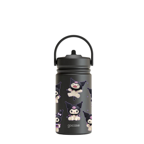 Garrafa Térmica Mini + Ebook - My Melody & Kuromi - Kuromi Pattern