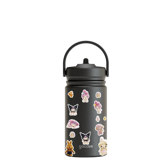 Garrafa Térmica Mini + Ebook - My Melody & Kuromi - Characters Mini Stickers