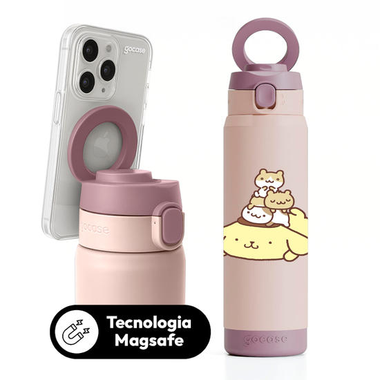 Garrafa Térmica Magsafe + Ebook - Sanrio - Pompompurin - Cozy Friends