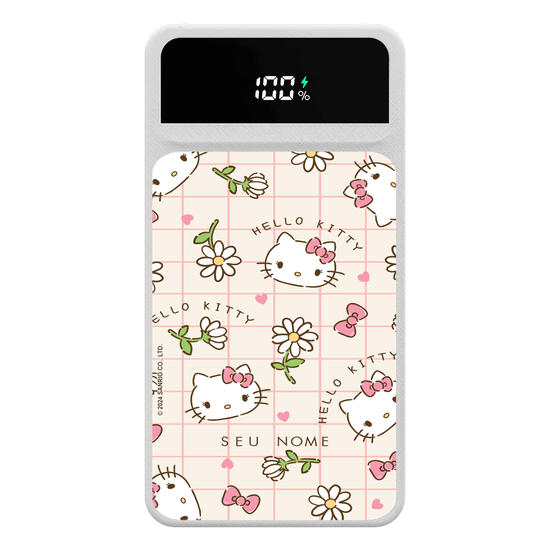 Carregador Portátil Turbo 10000mah - Hello Kitty - Flowers and Bows