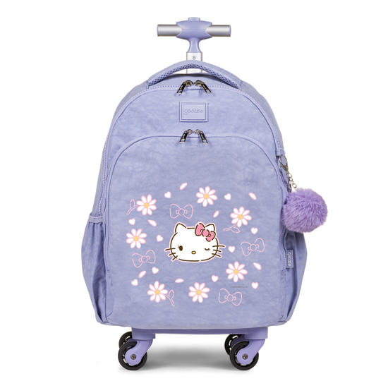 Mochila de Carrinho 4 Rodas Fun - Hello Kitty - Floral Cute